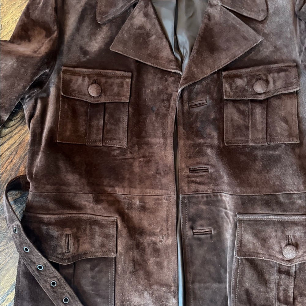 Vintage Men's Brown Suede Jacket - Picture 5 of 12
